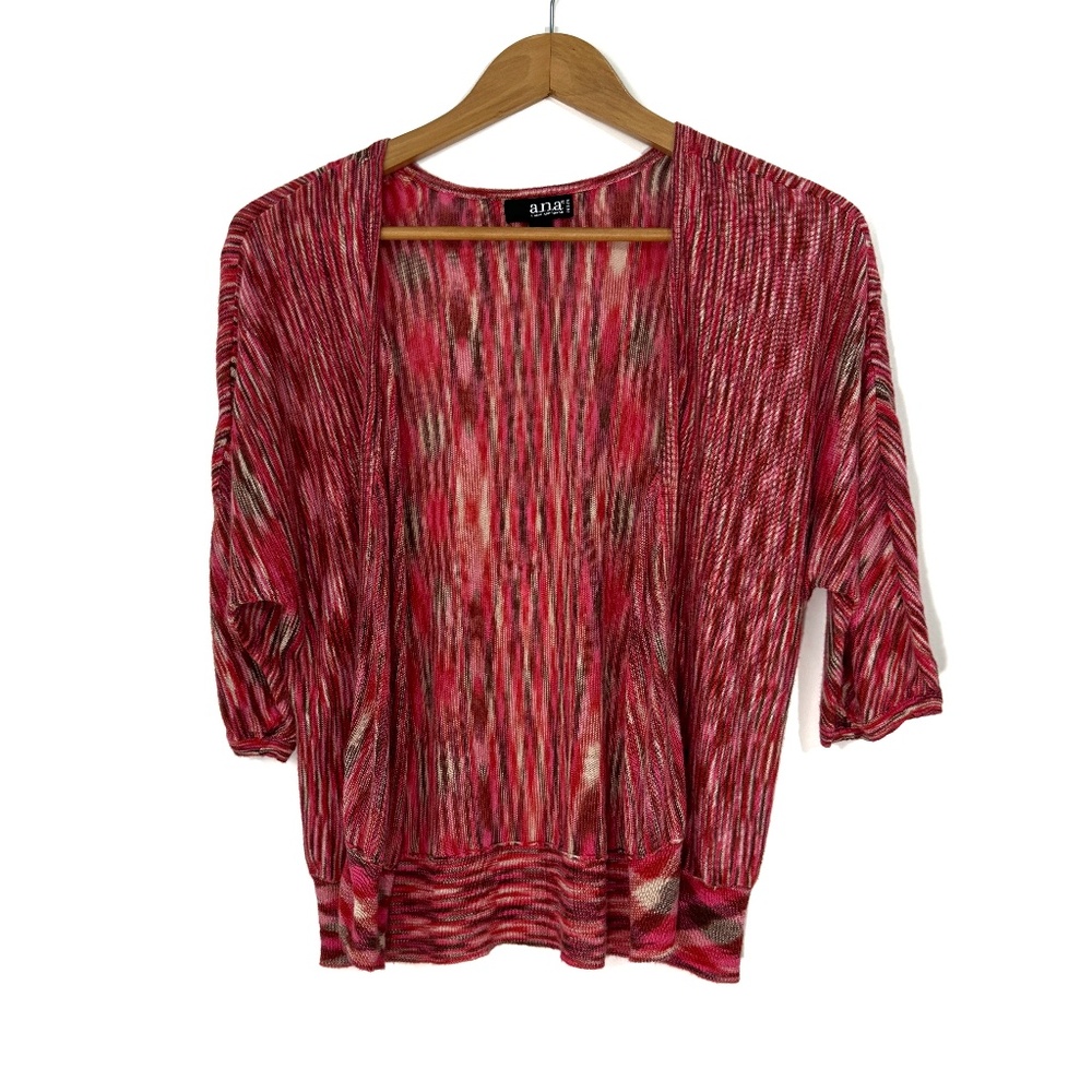 A.n.a A New Approach Women’s Petites Medium Size PM Pink Multi Cardigan Sweater